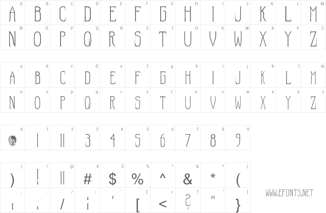 Font Hellraiser preview